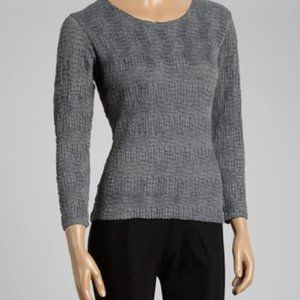 Rafael Women's Y2K Vintage Gray‎ Crinkle Crepe Textured Top sz M